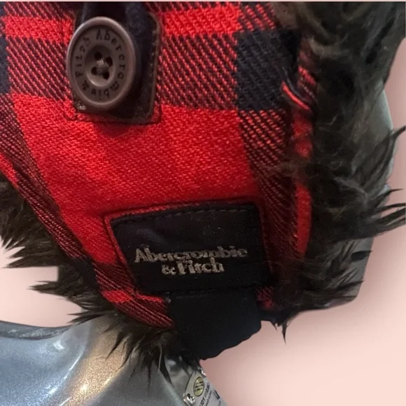 Abercrombie and Fitch Men’s Plaid Hat Trapper \ Hat with Faux Fur